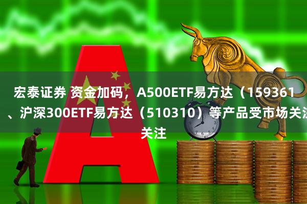宏泰证券 资金加码，A500ETF易方达（159361）、沪深300ETF易方达（510310）等产品受市场关注