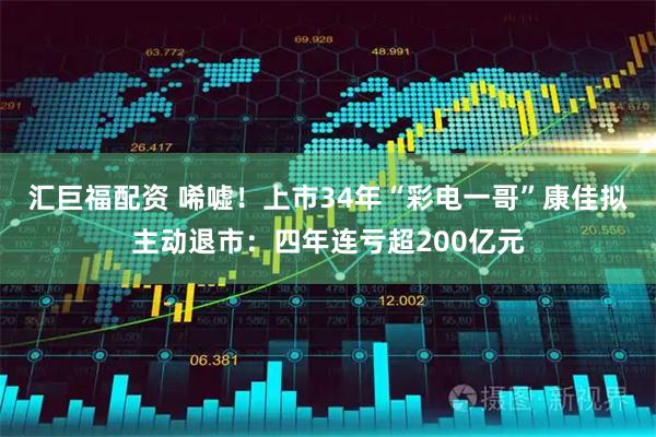 汇巨福配资 唏嘘！上市34年“彩电一哥”康佳拟主动退市：四年连亏超200亿元